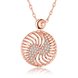 Wholesale Hollow rose gold round Pendant Necklace Jewelry for Women Girls Cubic Zircon Cut Out Fashion Wedding Party Trendy Jewelry TGGPN104