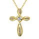 Wholesale Fashion Cross Pendants Gold Color Crystal Jesus Cross Pendant Necklace For Women Jewelry Dropshipping TGGPN136