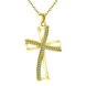 Wholesale Fashion Cross Pendants Gold Color Crystal Jesus Cross Pendant Necklace For Men/Women Jewelry Dropshipping TGGPN138
