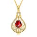 Wholesale Red Rhinestone water drop Pendant Necklace for Women Girls 24 Gold necklace elegant wedding Jewelry TGGPN153