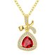 Wholesale Red Rhinestone triangle Pendant Necklace for Women Girls 24 Gold necklace elegant wedding Jewelry TGGPN156