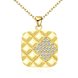 Wholesale Fashion 24K gold plated Square Pendant Necklace For Women Charm Female Full CZ Jewelry Necklace TGGPN008