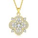 Wholesale Trendy 24K Gold Plated full pave CZ Necklace temperament hollow flower necklace jewerly wholesale from China TGGPN170