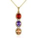 Wholesale Hot Sale Female Three Round colorful Zircon Fashion Long Dangle Neckalce dazzling Jewelry Party Engagement Gift TGGPN184
