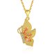 Wholesale Romantic Butterfly Necklaces Women Girls Gold Color Charm Pendant Necklace Jewelry Cubic Zirconia Birthday Party Gift TGGPN201