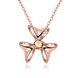 Wholesale Delicate flower Rose Gold CZ Necklace Fashion Pendants Flower Cluster Clear Crystal Zirconia Sweet Necklaces For Women Jewelry  TGGPN017