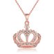 Wholesale Classic vintage Rose Gold crown necklace Sparkling zircon Necklace for Women Durable Elegant Necklace Gifts for Girlfriend TGGPN274