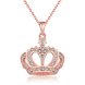 Wholesale Classic vintage Rose Gold crown necklace Sparkling zircon Necklace for Women Durable Elegant Necklace Gifts for Girlfriend TGGPN274