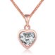 Wholesale JapanKorea Hot Sell rose Gold crystal Necklace for women Girls Love Memory Heart Necklace Valentine's Day Gift Couple Jewelery TGGPN039