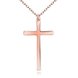 Wholesale Classic Christian Jewelry Handmade Thin rose Cross Pendant Necklaces For Women Catholic Crucifix Collar Choker TGGPN312