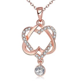 Wholesale Creative Love Heart Necklace rose gold inlay zircon Valentin Jewelry Box Birthday Valentines Day Gift for Girlfriend TGGPN317