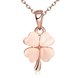 Wholesale Romantic Rose Gold plated chain Necklace new ladies fashion jewelry high quality pink crystal zircon clover pendant necklace TGGPN320