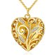 Wholesale Hollowed Love Heart Locket Pendant Necklace For Women Men Fashion 24K Gold Necklace Couples Gift TGGPN322