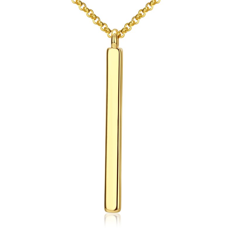 Wholesale Hot Sale 24K gold Chain Necklace for Women Men Jewelry Square Pillar Pendant Necklaces Trendy Jewelry New arrival TGGPN326