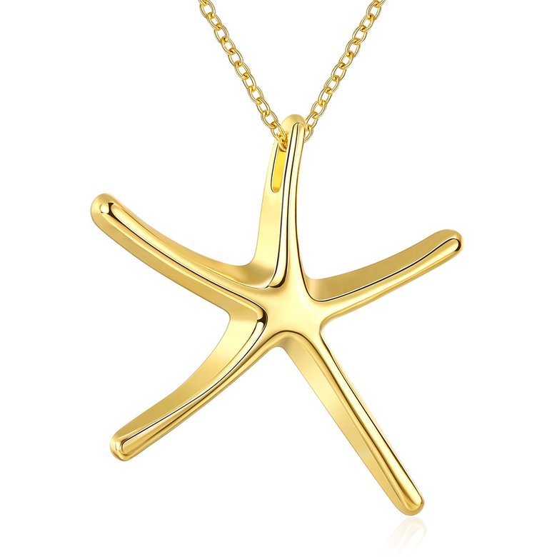 Wholesale Fashion Jewelry Necklace Starfishes Pendants Chains Gold Jewelry Sea Star Pendant Cute Gift for Girls Top Quality Free Shipping TGGPN334