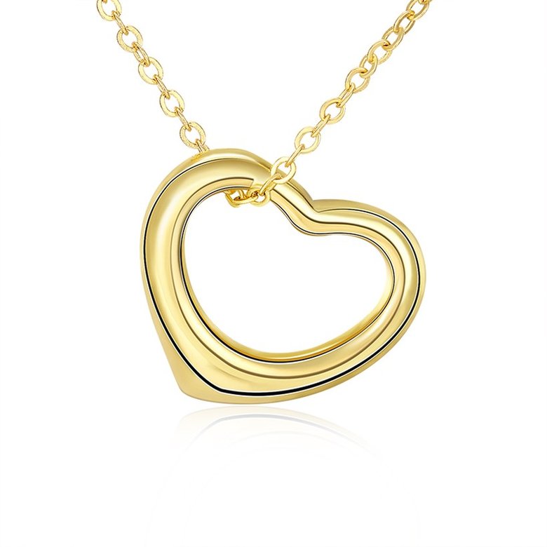 Wholesale Romantic Hot Sell 24K Gold Necklace for women Girls Love Memory Heart Simple yet beautiful Necklace Valentine's Day Gift  TGGPN341