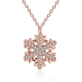 Wholesale Hot sale Christmas Accessories Pendant Necklace for Women girl rose gold Snowflake Christmas' s Jewelry Gift TGGPN365