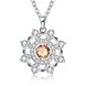 Wholesale Classic Silver plated Geometric CZ Necklace round hollow high quality women jewelry TGSPN016