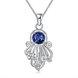 Wholesale Romantic Silver Plated blue CZ retro Necklace delicate hot sale women jewelry TGSPN009