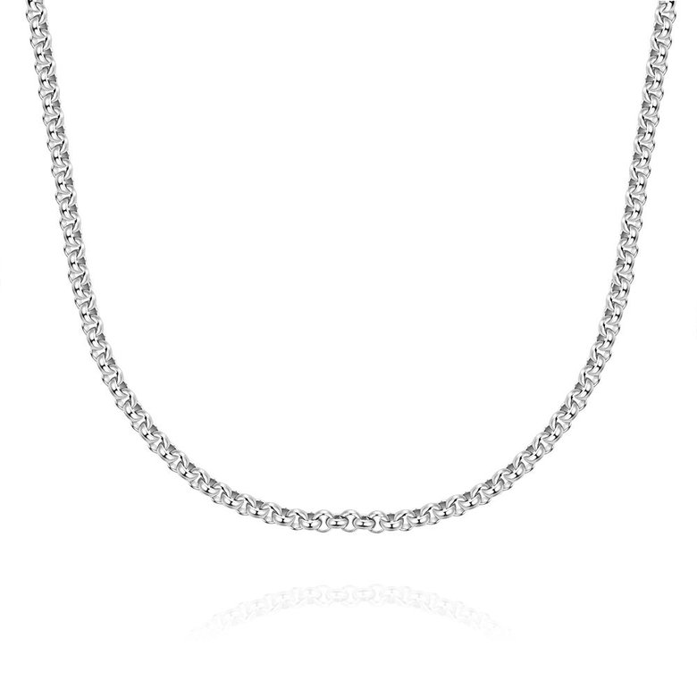 Wholesale Trendy Rhodium Round Chain Nceklace TGCN001