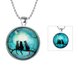 Wholesale Trendy Silver 3 Cats Noctilucent Necklace TGLP103