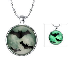 Wholesale Trendy Silver Bat Fly Luminous Pendants TGLP129