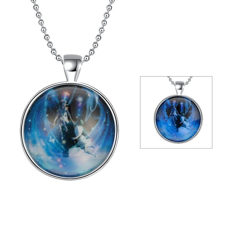 Wholesale Trendy Constellation Blue Gemini Luminous Necklace TGLP017