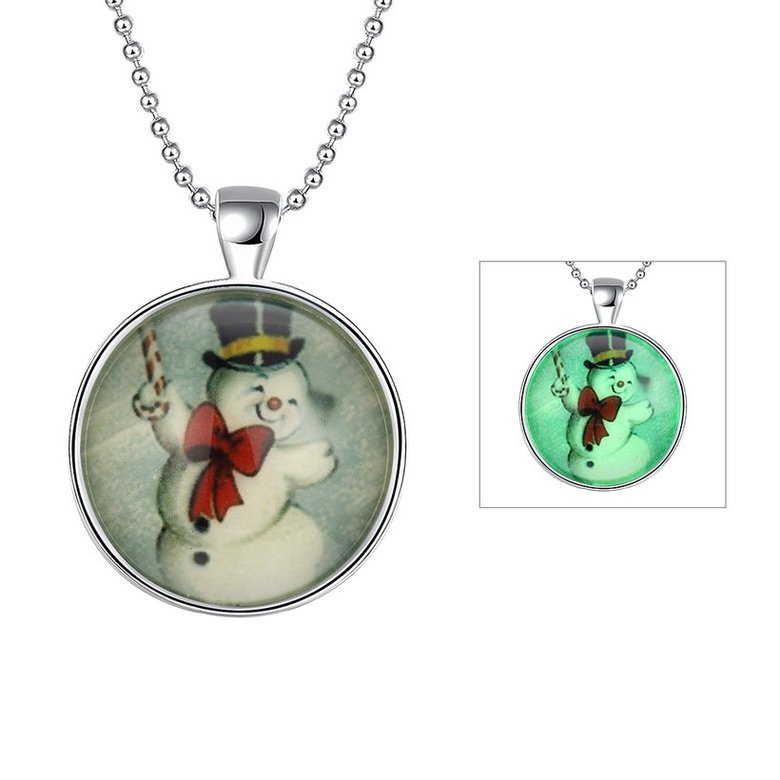 Wholesale Trendy Christmas Snowman Luminous Necklace TGLP024