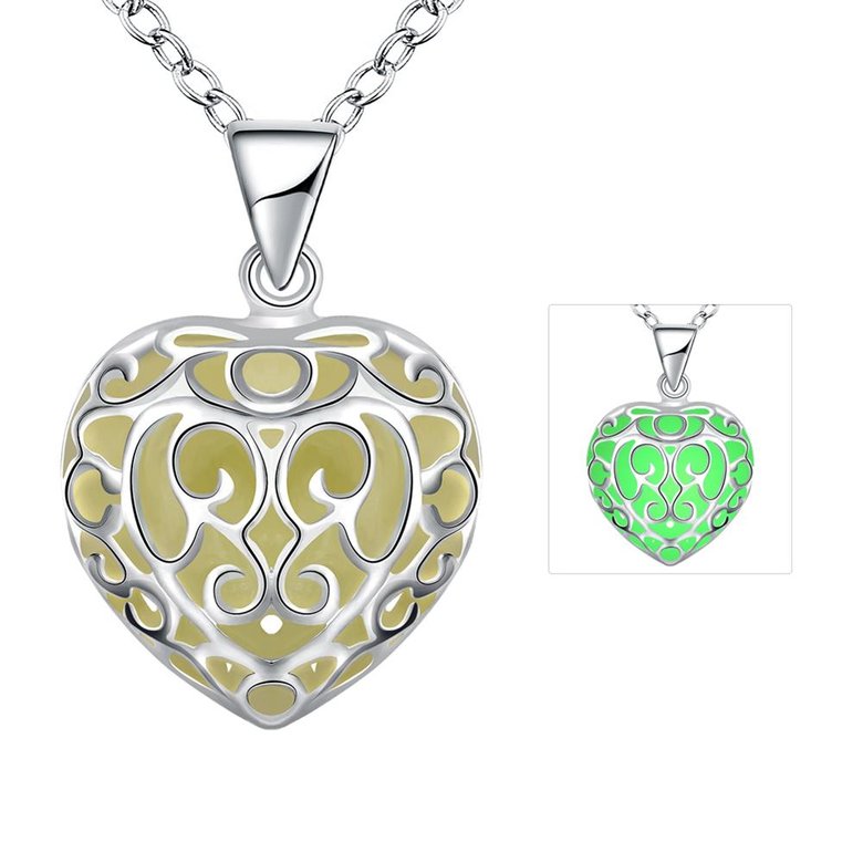 Wholesale Romantic Silver Heart Necklace TGLP104