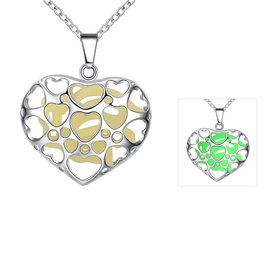 Wholesale Romantic Silver Heart Necklace TGLP116