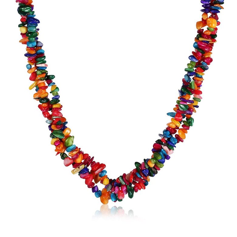 Wholesale Vintage Geometric Multicolor Crystal Necklace TGNSP002