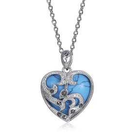 Fashion Platinum Heart Kallaite Necklace