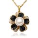 Wholesale Romantic Antique Gold Plant Pearl Necklace TGPP016