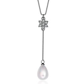 Wholesale Romantic Platinum Water Drop Pearl Necklace TGPP049