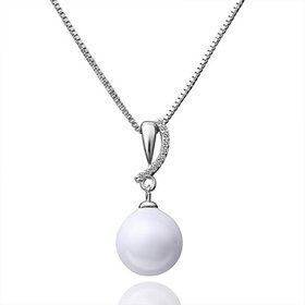 Wholesale Romantic Platinum Ball Pearl Pendants TGPP028