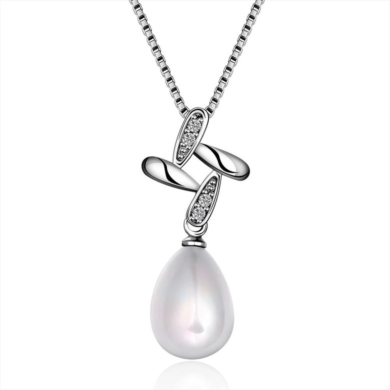 Wholesale Trendy Platinum Water Drop Pearl Pendants TGPP032