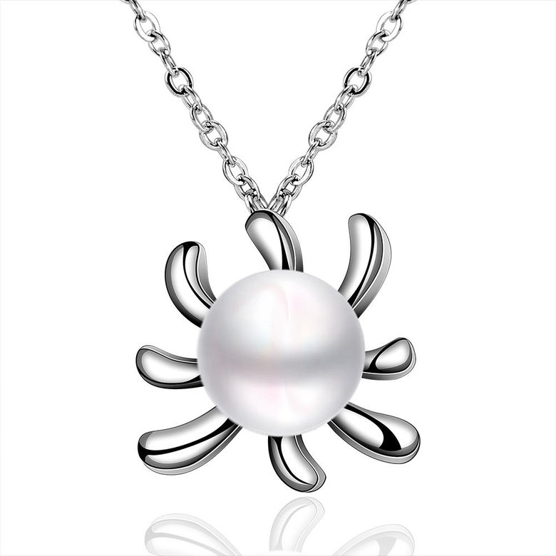 Wholesale Trendy Platinum Round Pearl Pendants TGPP033