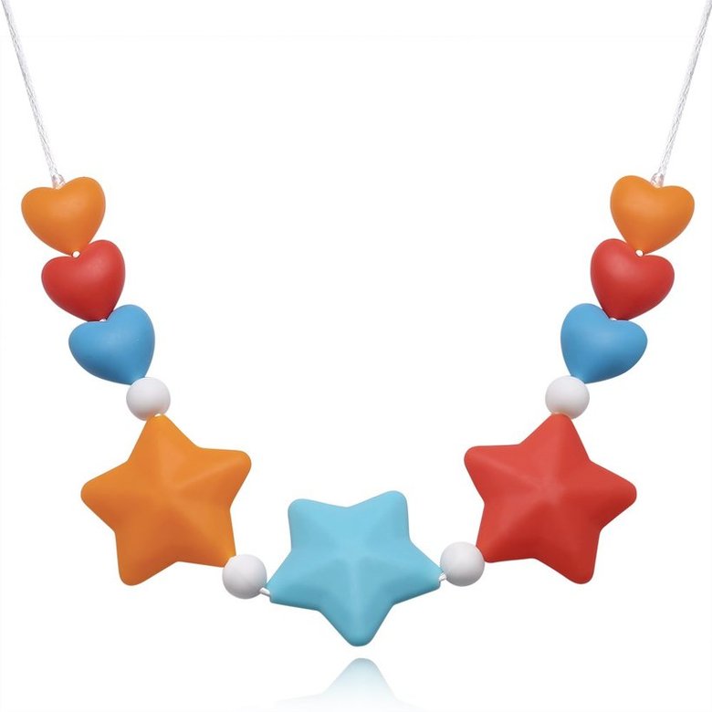 Wholesale Bohemia Colorful Star Silicone Necklace TGSN059
