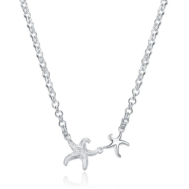 Wholesale Trendy Silver 2 Starfish Animal Necklace TGSPN531