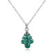 Wholesale Trendy Silver Green Tree NecklaceChristmas Gift TGSPN586