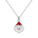 Wholesale Trendy Silver White Father Christmas Necklace Holiday Gift TGSPN614