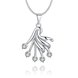 Wholesale Trendy Silver Fan Crystal Necklace TGSPN414