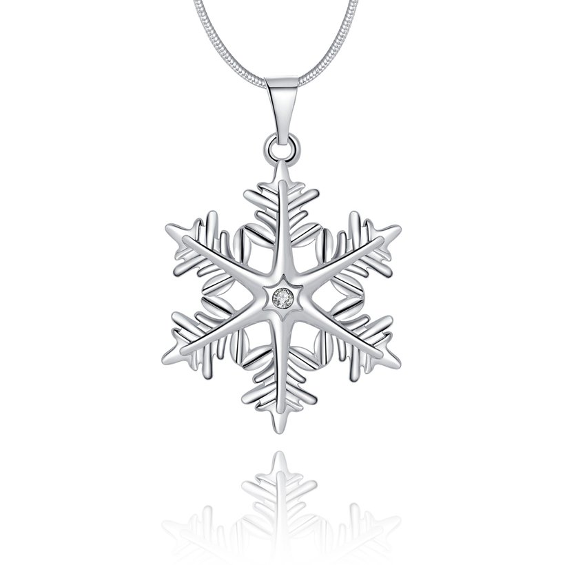 Wholesale Trendy Silver Snow Crystal Necklace TGSPN419