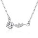 Wholesale Trendy Blue White Zinc Plant CZ Necklace TGSPN415