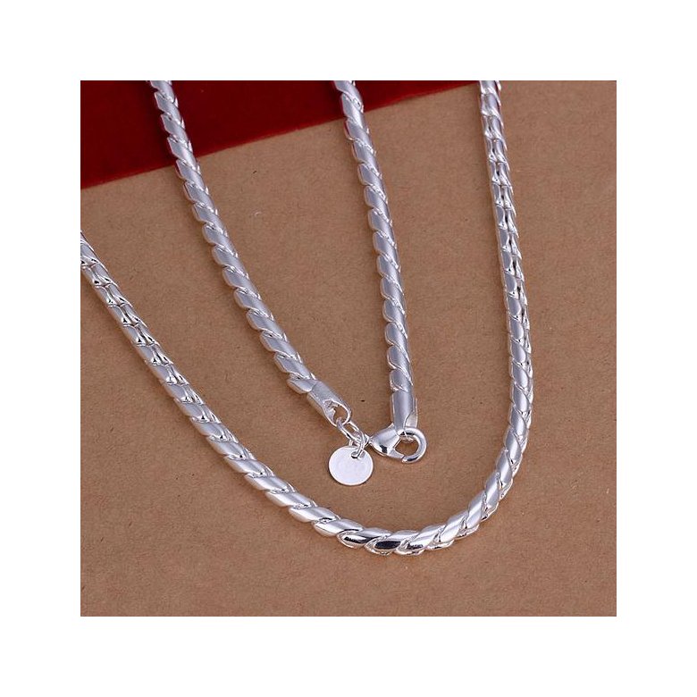 Wholesale Classic Silver Feather Necklace TGSPN495