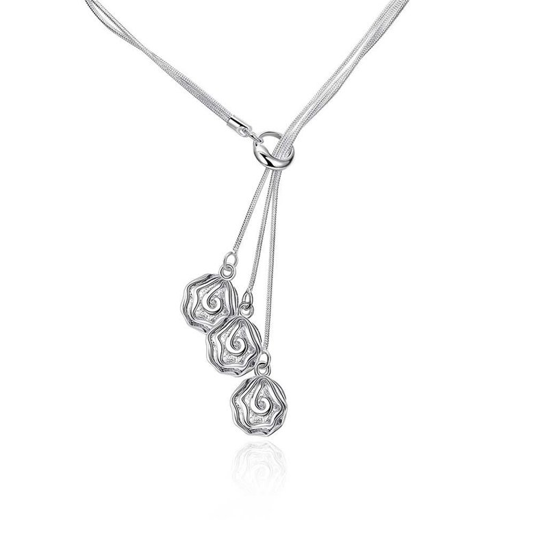 Wholesale Romantic Silver Plant Necklace TGSPN584