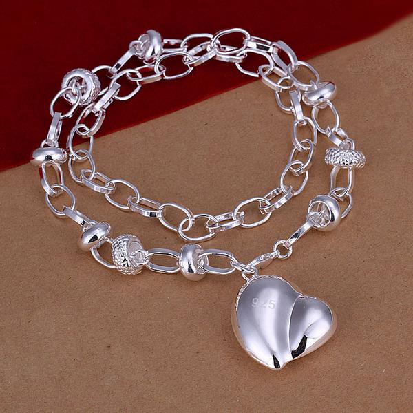 Wholesale Romantic Silver Heart Necklace TGSPN597