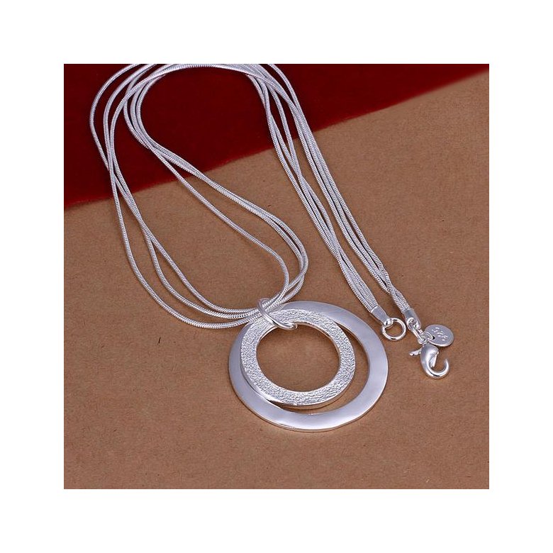 Wholesale Romantic Silver Round Necklace TGSPN601