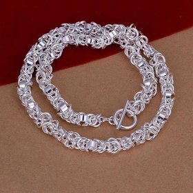 Wholesale Romantic Silver Round Necklace TGSPN615