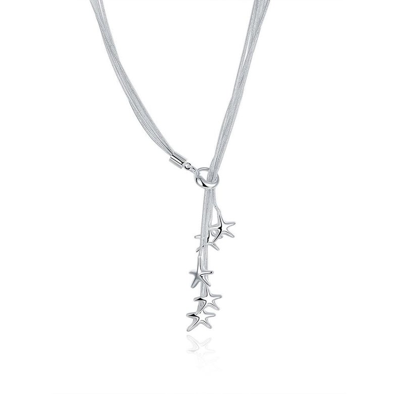 Wholesale Classic Silver Star Necklace TGSPN633